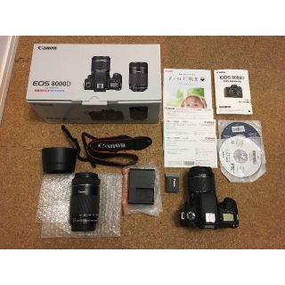 キヤノン(Canon)の【ゆちゃんさん専用】　【美品】　EOS 8000D ダブルズームキット　(デジタル一眼)