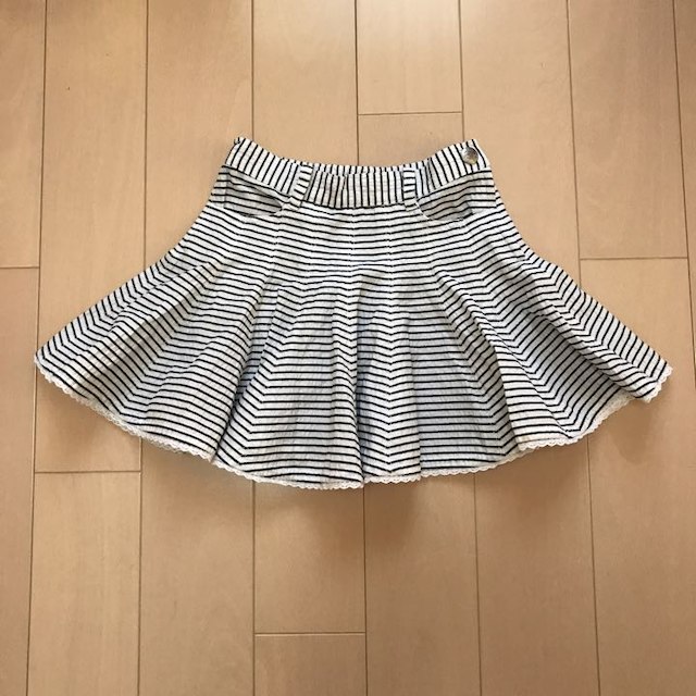 mezzo piano(メゾピアノ)のメゾピアノ ボーダースカート キッズ/ベビー/マタニティのキッズ服女の子用(90cm~)(スカート)の商品写真