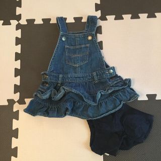 ベビーギャップ(babyGAP)の美品！babygapフリルジャンパースカート(ワンピース)