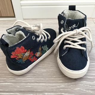 ザラキッズ(ZARA KIDS)の新品 刺繍デニム風スニーカー(スニーカー)