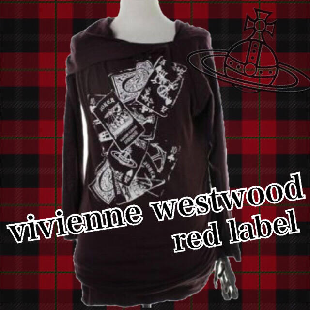 Vivienne Westwood(ヴィヴィアンウエストウッド)の美品★vivienne westwood★トランプ柄変形カットソー ワンピース レディースのトップス(カットソー(長袖/七分))の商品写真