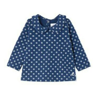 プチバトー(PETIT BATEAU)の新品未使用　プチバトープリント衿つき長袖T シャツ36m(Tシャツ/カットソー)
