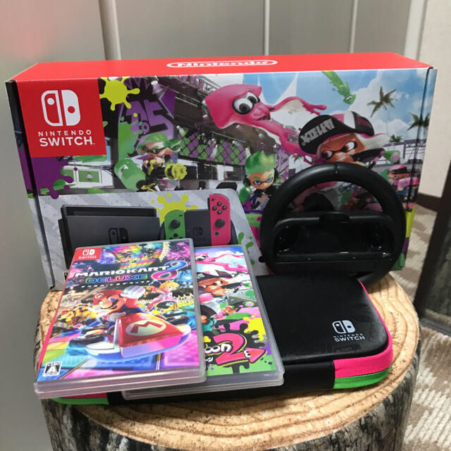 Nintendo Switch(ニンテンドースイッチ)のニンテンドースイッチ スプラトゥーン2 マリオカート セット エンタメ/ホビーのゲームソフト/ゲーム機本体(家庭用ゲーム機本体)の商品写真