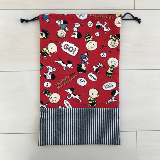 SNOOPY(スヌーピー)のスヌーピー  上靴入れ巾着✾ハンドメイド ハンドメイドのキッズ/ベビー(外出用品)の商品写真