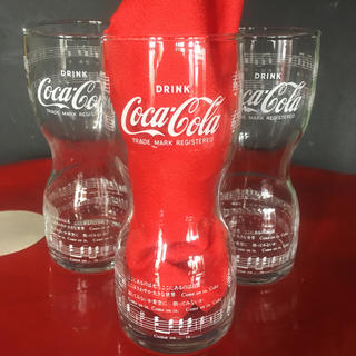 コカコーラ(コカ・コーラ)の古いコカコーラのノベルティグラス ３個セット(ノベルティグッズ)