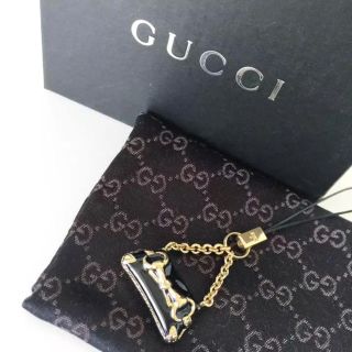 グッチ(Gucci)の【GUCCI】新品☆ホースビットストラップ(ブラック)正規品(キーホルダー)