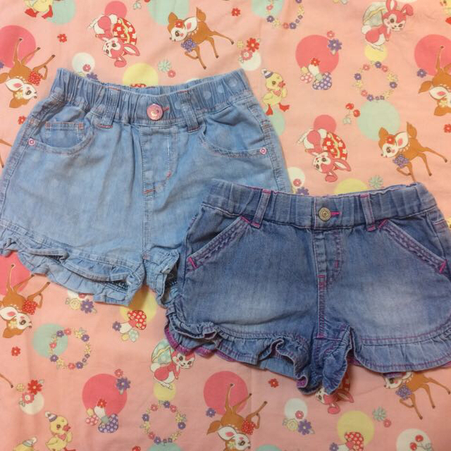 デニムショーパンC 2点セット 120 キッズ/ベビー/マタニティのキッズ服女の子用(90cm~)(その他)の商品写真