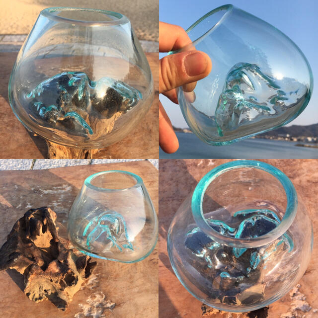 流木ガラスMN1&XSm オブジェ 花瓶 多肉植物 金魚鉢 テラリウム エンタメ/ホビーの美術品/アンティーク(彫刻/オブジェ)の商品写真