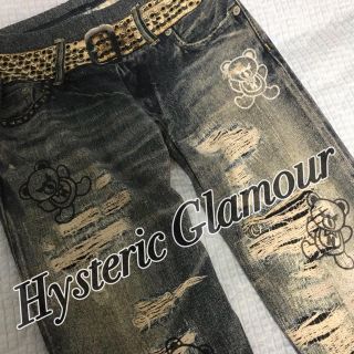 ヒステリックグラマー(HYSTERIC GLAMOUR)のHysteric Glamour★ファックベア ダメージデニム転写レギパン(デニム/ジーンズ)