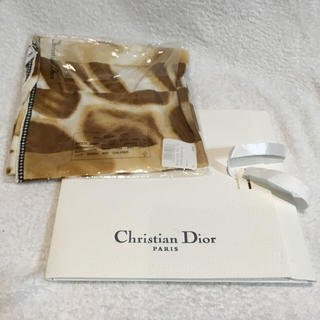 クリスチャンディオール(Christian Dior)のChristian Diorスカーフ ブラウン アニマル柄(バンダナ/スカーフ)