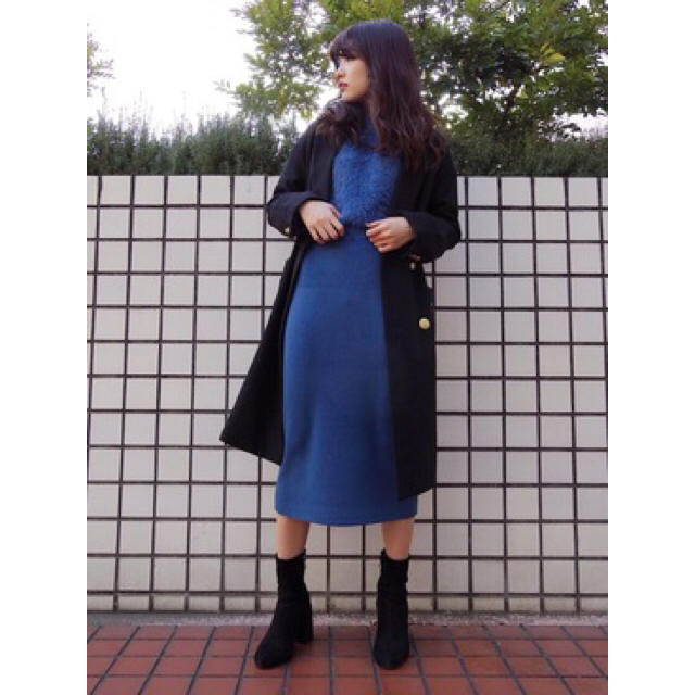 moussy(マウジー)の▷moussy マウジー SHAGGY COMBI KNIT DRESS レディースのワンピース(ロングワンピース/マキシワンピース)の商品写真