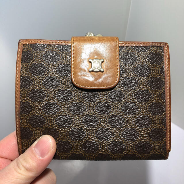 celine(セリーヌ)のCELINE セリーヌ 折り財布 がま口 茶 レディースのファッション小物(財布)の商品写真