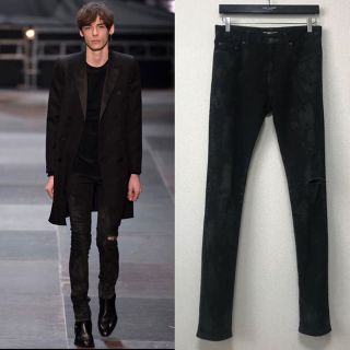 サンローラン(Saint Laurent)のハンガー付き 13AW サンローランパリ ステイン加工スキニー 28(デニム/ジーンズ)