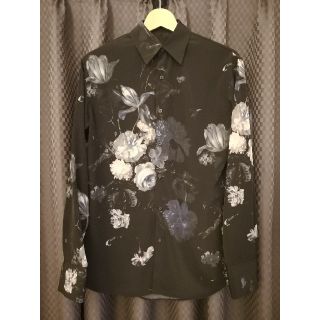 lad musician 18ss 花柄シャツ 青 ブルー 42