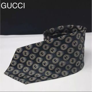 グッチ(Gucci)の正規品 グッチ シルク100% ネクタイ GG ブラック(ネクタイ)