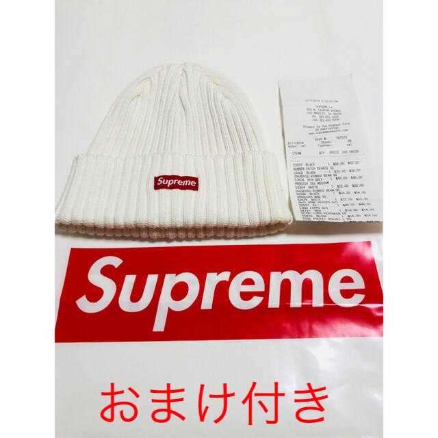 Supreme(シュプリーム)の【おまけ付】Supreme Overdyed Ribbed Beanie 白 レディースの帽子(ニット帽/ビーニー)の商品写真