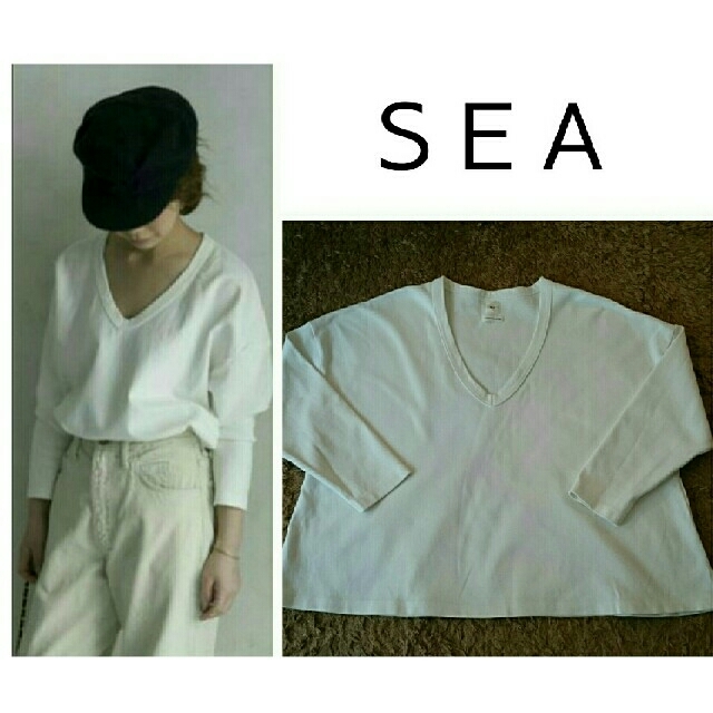 SEA(シー)のsea ヴィンテージ  vintage ルーズVネック TEE レディースのトップス(Tシャツ(長袖/七分))の商品写真