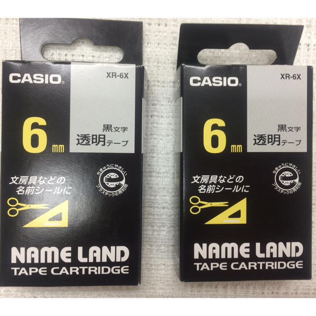 CASIO(カシオ)のネームランド6ミリ 細いテープ2個 インテリア/住まい/日用品のオフィス用品(オフィス用品一般)の商品写真