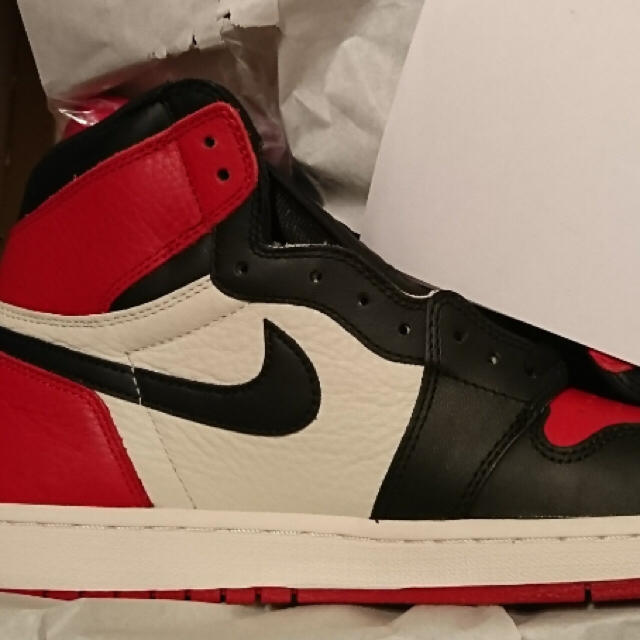 25cm NIKE AIR JORDAN 1 RETRO BG BRED TOE 1