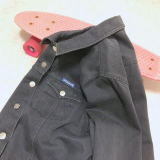 ステューシー(STUSSY)のSTUSSY old used vintage ブラックデニムジャケット(Gジャン/デニムジャケット)