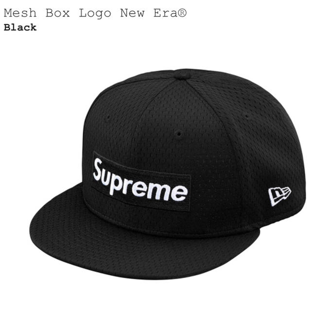 supreme18ss mesh boxlogo newera 黒 7-4/1キャップ