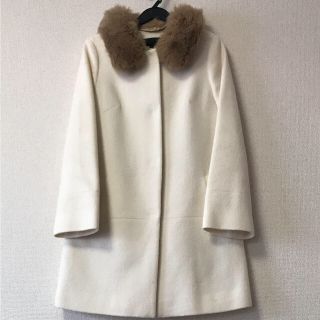 【美品】冬物コート QUEENS COURT 赤色　ファー付き