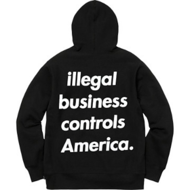 希少XL Supreme Illegal Business Hooded 黒