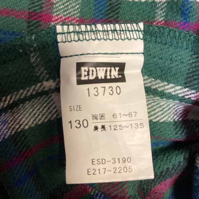 EDWIN(エドウィン)の美品☆EDWINチェックネルシャツ130 キッズ/ベビー/マタニティのキッズ服男の子用(90cm~)(その他)の商品写真