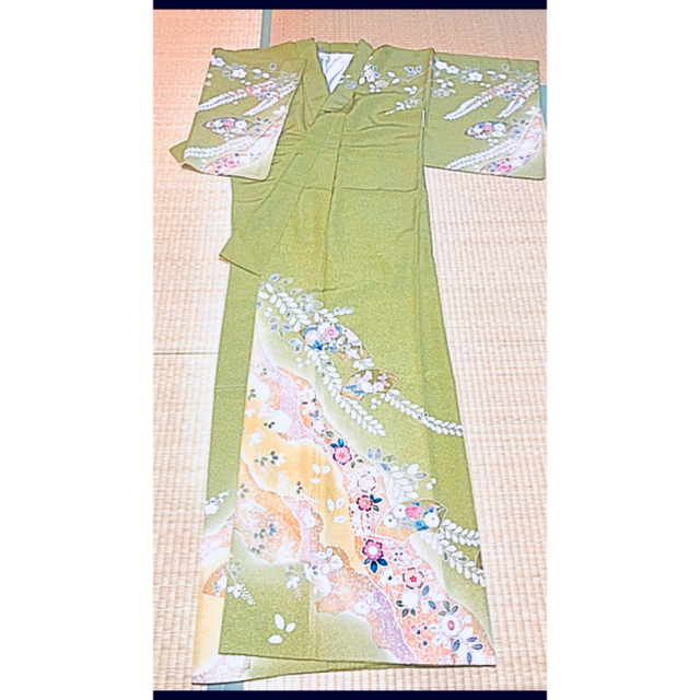 ジバニャン様専用 訪問着 付け下げ 卒業式 入学式 花 グリーン ジバニャン様専用 訪問着 付け下げ 卒業式 入学式 花 グリーン