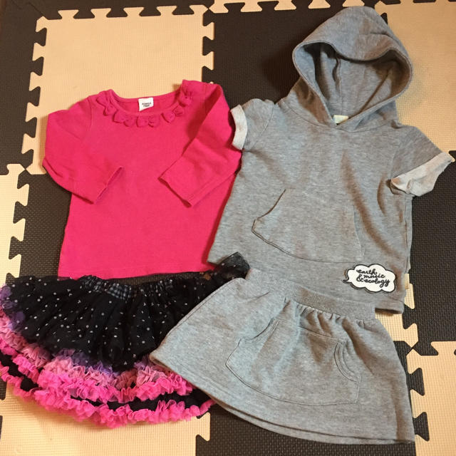 Mud Pie(マッドパイ)の美品 女児 セットアップ パンパンチュチュ 80 90 アース 春服 パーカー キッズ/ベビー/マタニティのベビー服(~85cm)(スカート)の商品写真