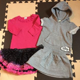 マッドパイ(Mud Pie)の美品 女児 セットアップ パンパンチュチュ 80 90 アース 春服 パーカー(スカート)