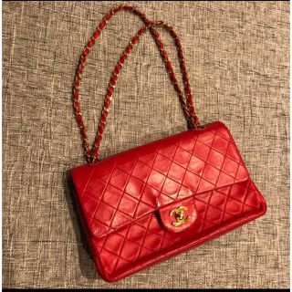 シャネル(CHANEL)の確実正規品！vintage chanel ☆チェーンマトラッセ 赤☆(ショルダーバッグ)