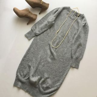 ドゥーズィエムクラス(DEUXIEME CLASSE)の美品 定番人気♡ドゥーズィエムクラス*バックジップコクーンニットワンピース(ひざ丈ワンピース)