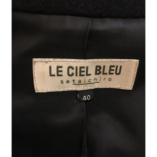 LE CIEL BLEU(ルシェルブルー)の激安 美品 ルシェルブルー  ショート丈 コート ジャケット 黒 レディースのジャケット/アウター(チェスターコート)の商品写真