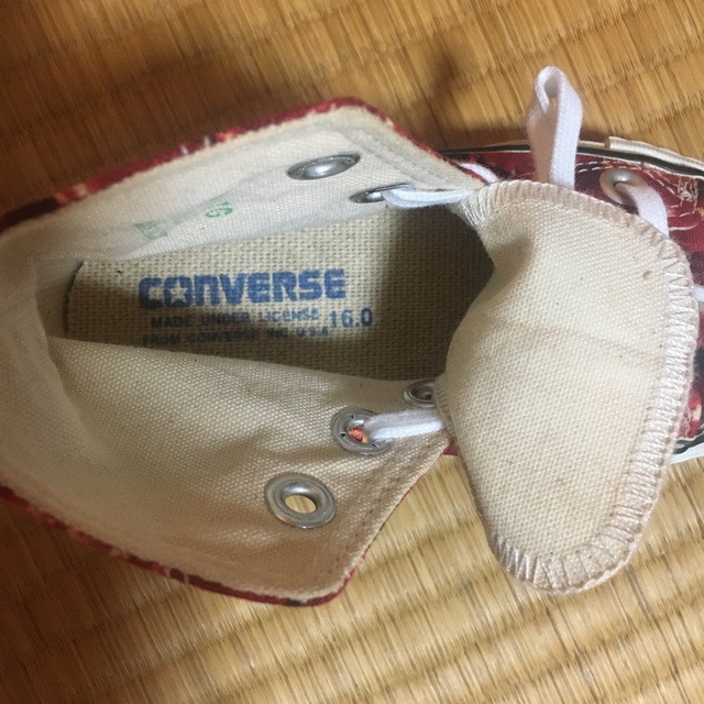 CONVERSE(コンバース)の即決不可 新品 コンバース 16cm チェリー柄 キッズ/ベビー/マタニティのキッズ/ベビー/マタニティ その他(その他)の商品写真