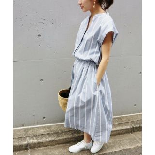 イエナ(IENA)のa.m.y.h..様専用❄️美品17SSスキッパーストライプシャツワンピース36(ひざ丈ワンピース)