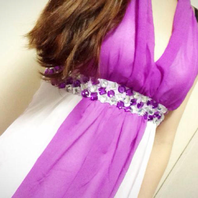 パープル ロングドレス レディースのフォーマル/ドレス(その他ドレス)の商品写真