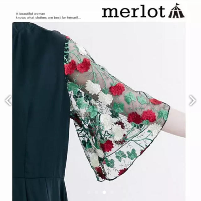 merlot(メルロー)の新品♡ merlot plus (メルロー) 花刺繍レース ワンピース   レディースのワンピース(ひざ丈ワンピース)の商品写真