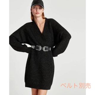 ザラ(ZARA)のsale!新品タグ付☆ZARAザラ☆ウール混オーバーサイズニット(ミニワンピース)