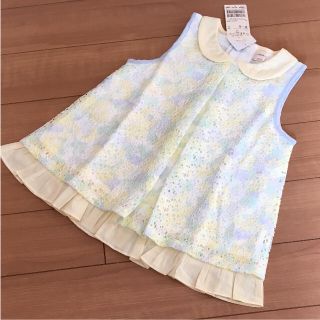 センスオブワンダー(sense of wonder)の新品♡センスオブワンダー♡110㎝♡ラッセルレースフラワーチュニック(Tシャツ/カットソー)