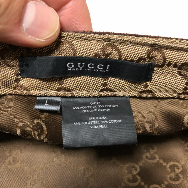 GUCCI グッチ ワークキャップ キャップ 帽子 L vera pelle-