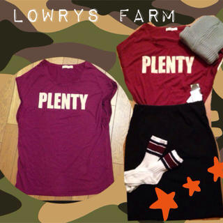 ローリーズファーム(LOWRYS FARM)のLOWRYS 秋色♥︎ボルドー トップス(Tシャツ(半袖/袖なし))