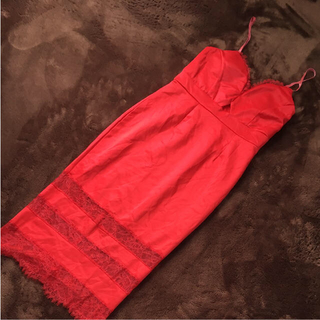 赤スリップドレス(ミディアムドレス)