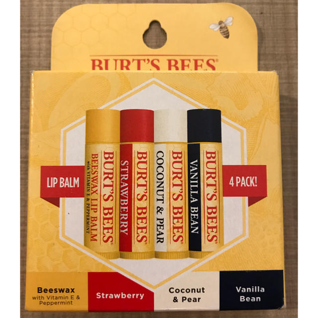 BURT'S BEES(バーツビーズ)のBURT'S BEES バーツビーズ リップバーム 4本セット 送料無料 コスメ/美容のスキンケア/基礎化粧品(リップケア/リップクリーム)の商品写真