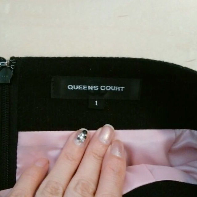 QUEENS COURT(クイーンズコート)の美品　クイーンズコート　ドレープスカート　ピンク　膝丈　サイズ1 レディースのスカート(ひざ丈スカート)の商品写真