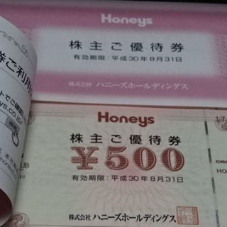 ハニーズ(HONEYS)の●ハニーズ　株主優待 6000円分（500円×12枚）(その他)