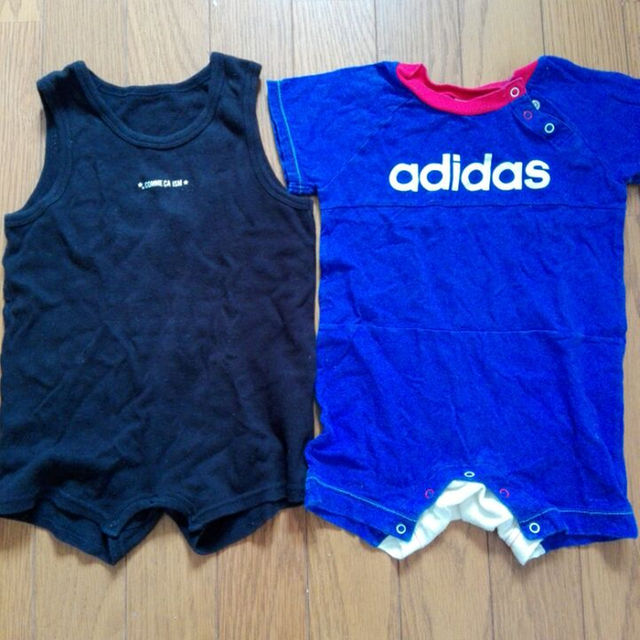 adidas(アディダス)の男児　ロンパースセット　80サイズ キッズ/ベビー/マタニティのベビー服(~85cm)(カバーオール)の商品写真