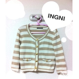 イング(INGNI)のＩＮＧＮＩボーダーカーディガン♡キャメル(カーディガン)