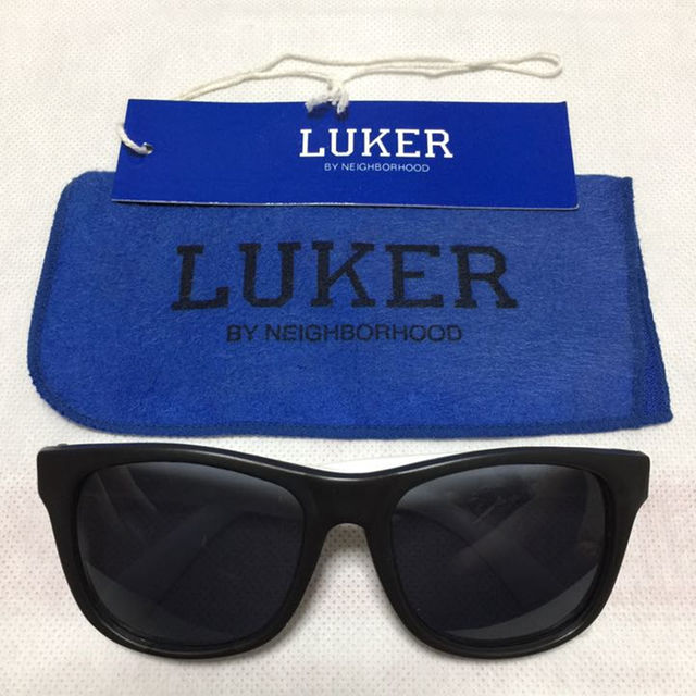 LUKER BY NEIGHBORHOOD ルーカー ネイバーフッド フロッグスキン タイプ ミラーレンズ サングラス ブラック ホワイトフレーム ブルーミラーレンズ メガネ ブランド 【メンズ】【美品】