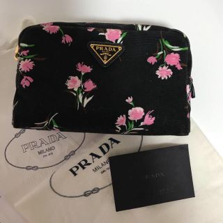 PRADA プラダ  ポーチ 花柄 イタリア製 ナイロン 美品